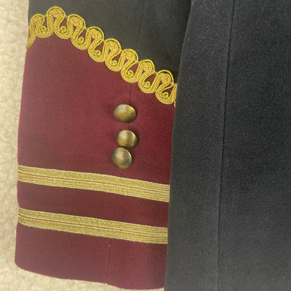 Zara Navy Blue Gold Trim Military Hussar Jacket S Regency Old Money