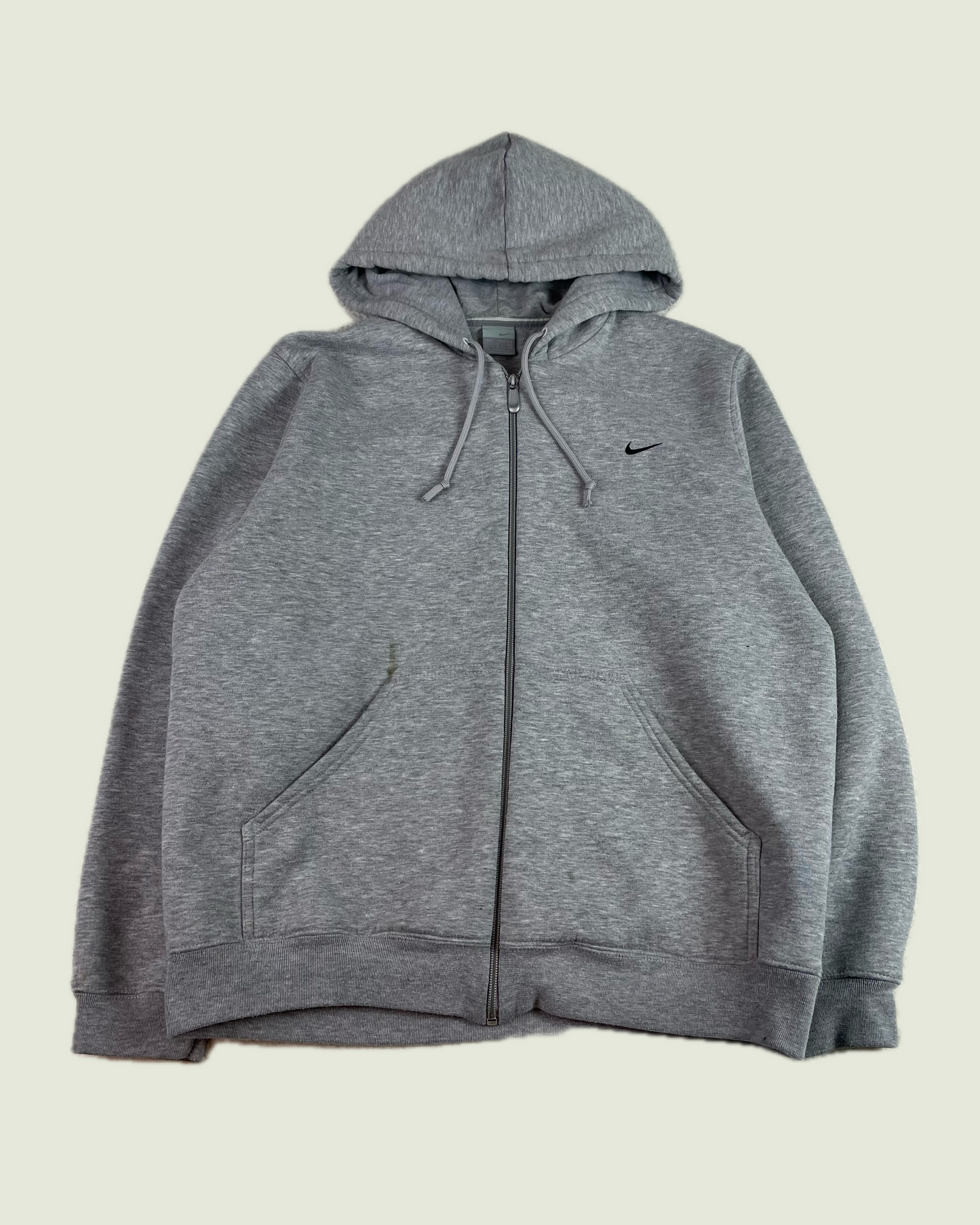 Vintage Nike Heather Gray Zip Up Hoodie Silver Tab
