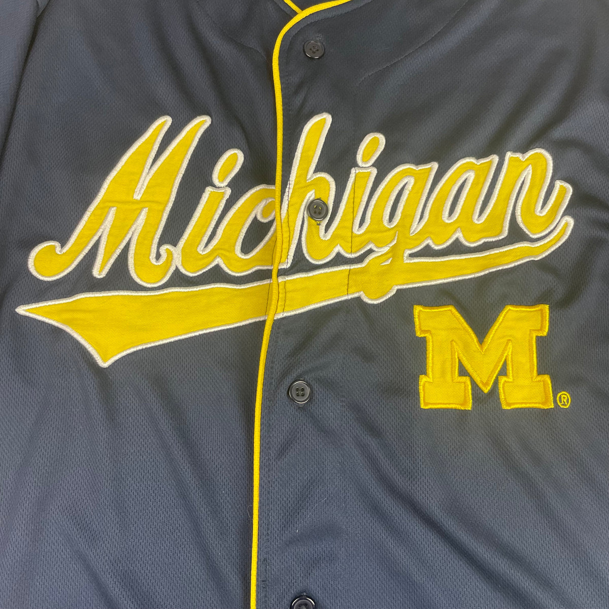 Michigan Wolverines Navy Yellow Baseball Jersey XL