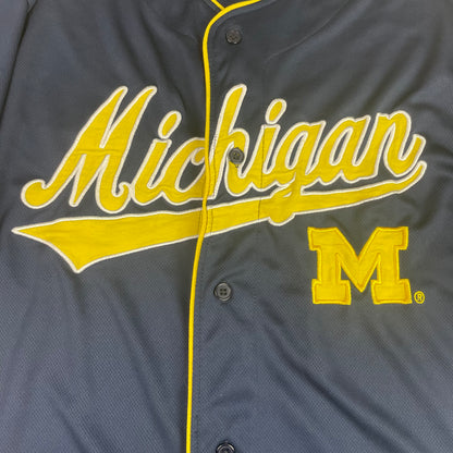 Michigan Wolverines Navy Yellow Baseball Jersey XL