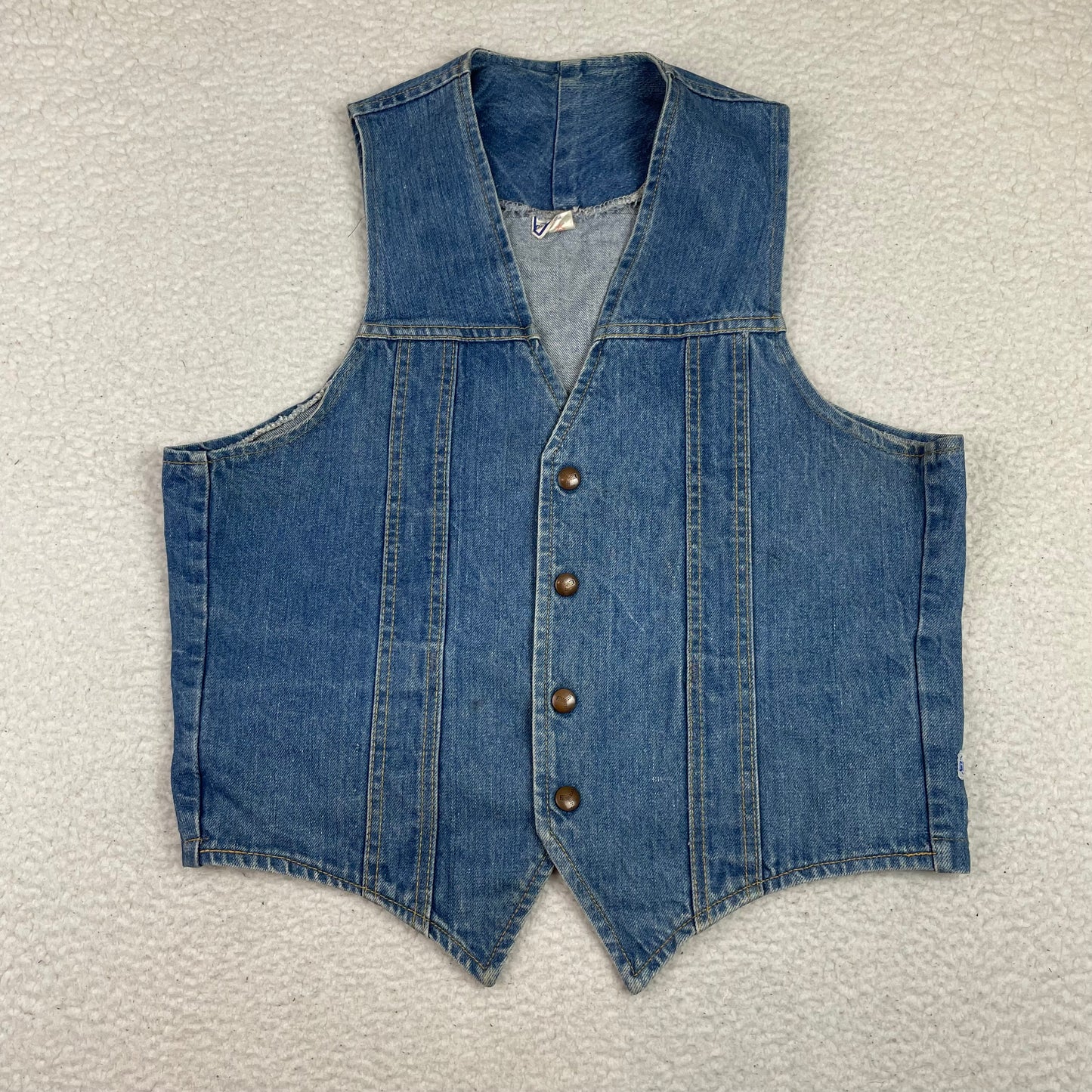 Vintage GWG Scrubbies Western Snap Button Denim Vest