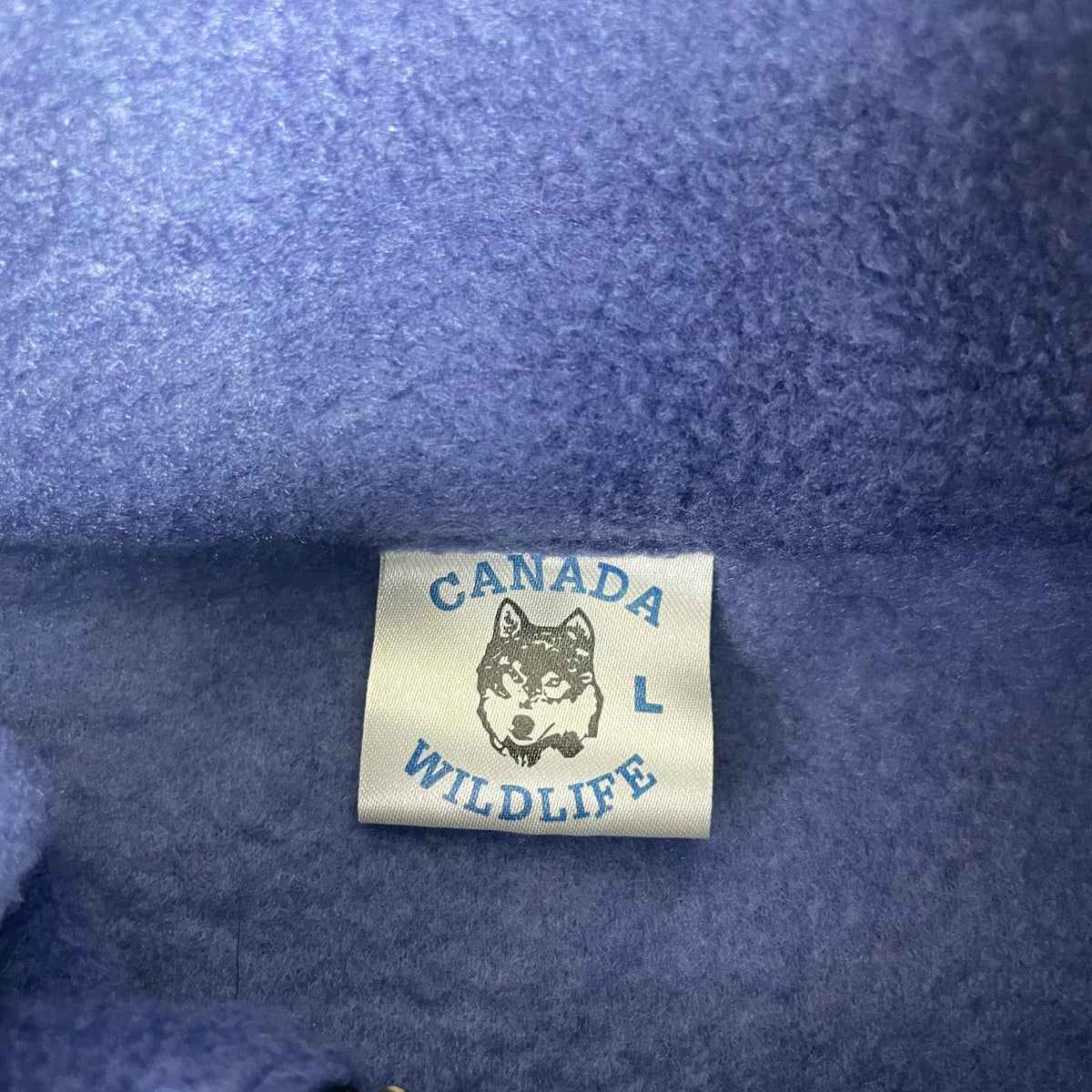 Vintage Canada Wildlife Blue Dolphin Graphic Fleece Full Zip Vest L