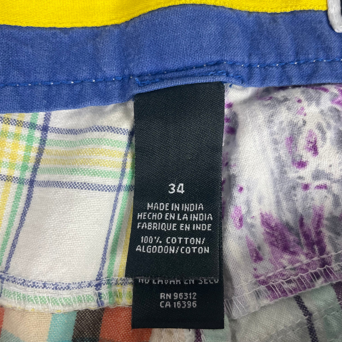 Y2K Enyce Patchwork Plaid Floral Cotton Baggy Shorts 34 Hip Hop Street