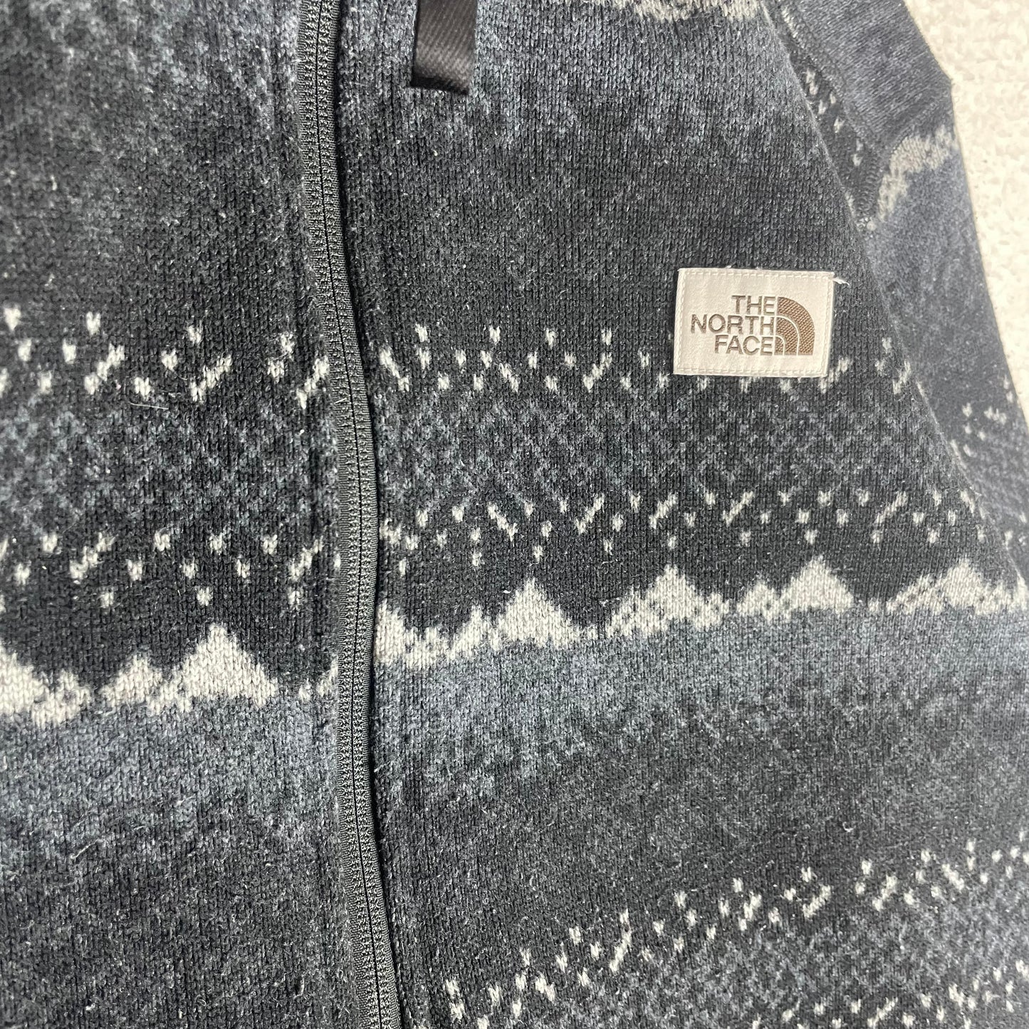 The North Face Gray Fair Isle 1/4 Zip Up Sweater