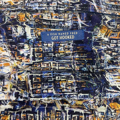 A Fish Named Fred Amsterdam Cityscape Print Button Up Shirt 2XL Artsy