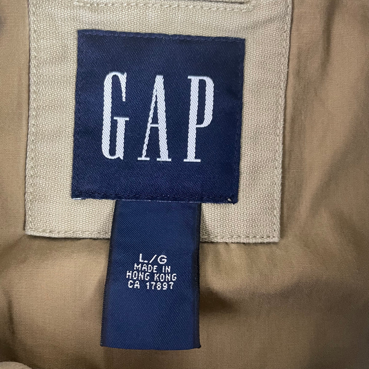 Y2K Gap Tan Utility Field Jacket L Gorpcore Safari Snap Button Lined