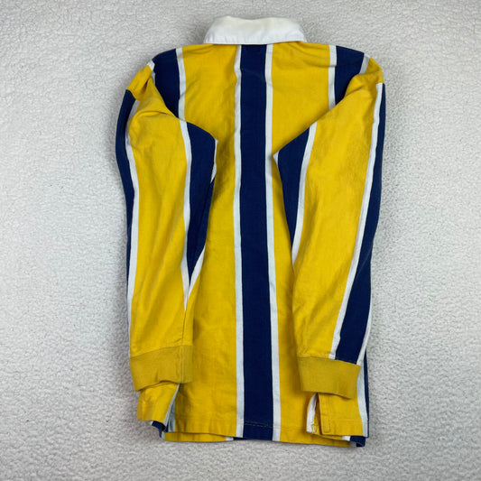 Vintage GAP Color Block Stripe Yellow Blue Rugby Polo