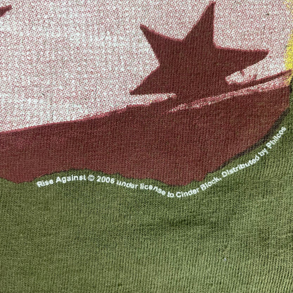 Vintage Rise Against Olive Green Burn Hollywood Burn Band T-Shirt M Grunge