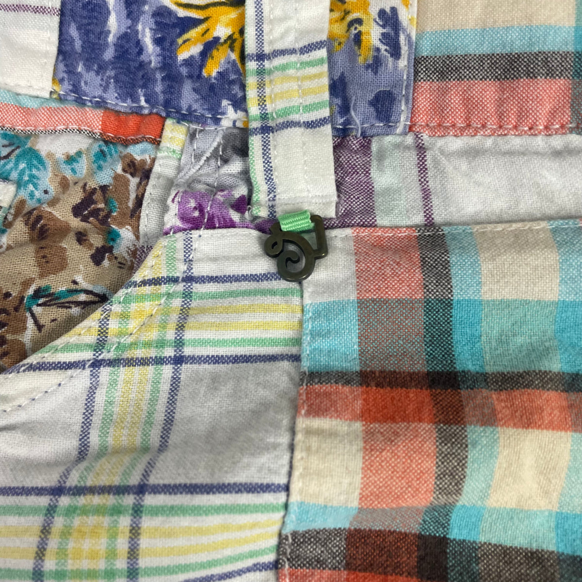 Y2K Enyce Patchwork Plaid Floral Cotton Baggy Shorts 34 Hip Hop Street