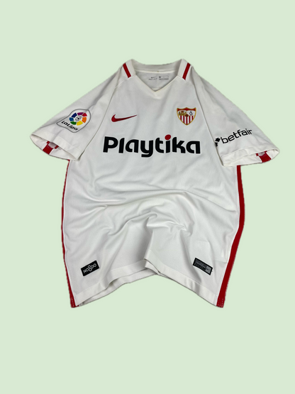 Nike Sevilla FC Playtika LaLiga Soccer Jersey White Red 18 19