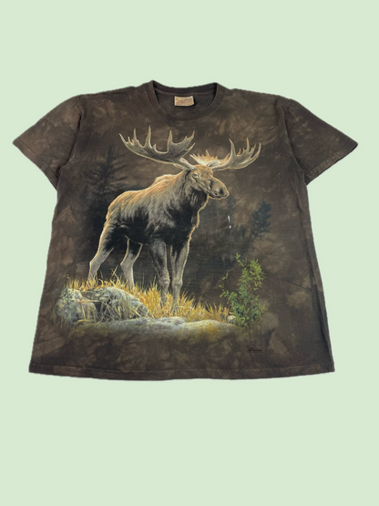 The Mountain Moose Graphic Brown Tie Dye Nature T-Shirt