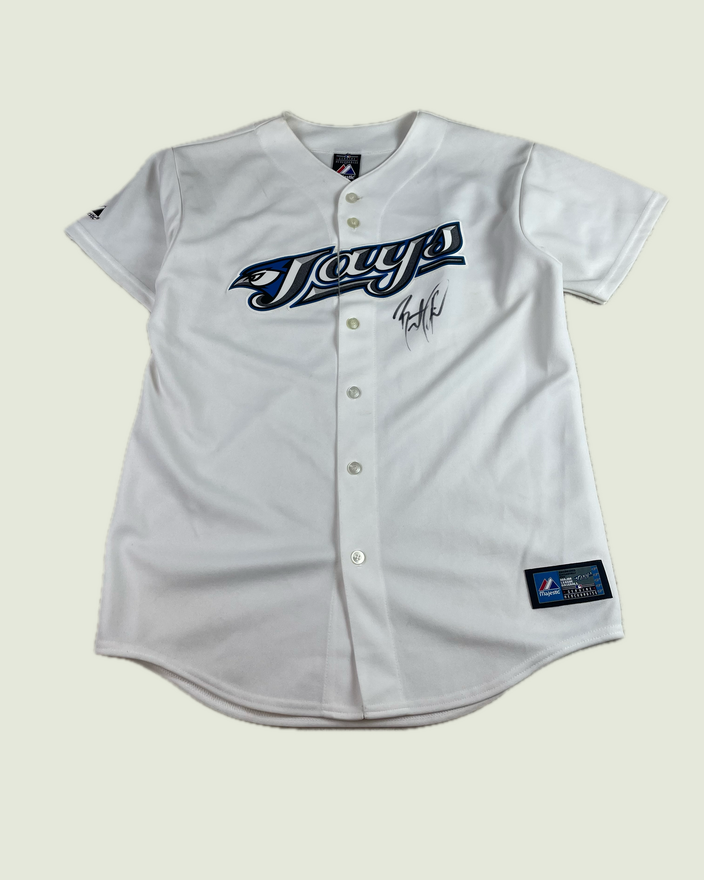 Vintage Majestic MLB Blue Jays Brett Lawrie Signed Jersey