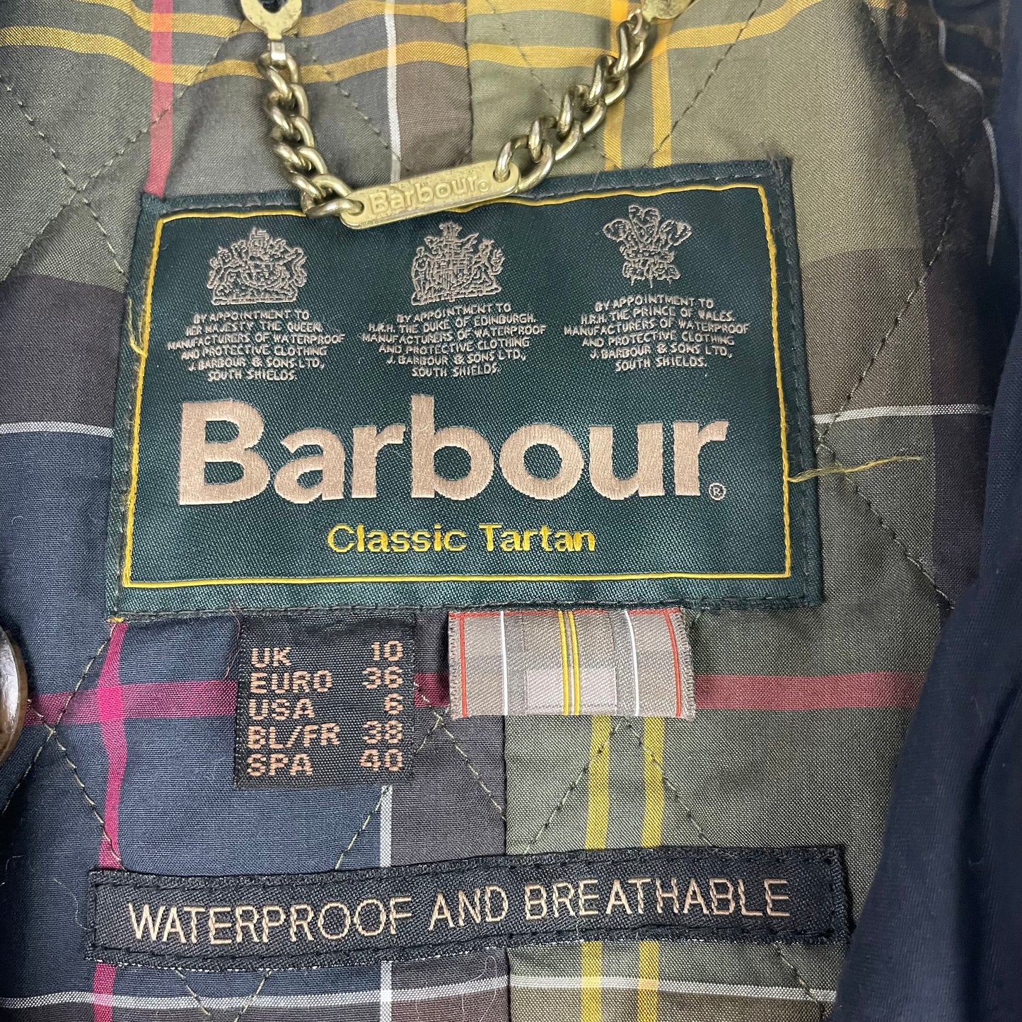 Barbour Navy Blue Waterproof Double Breasted Trench Coat
