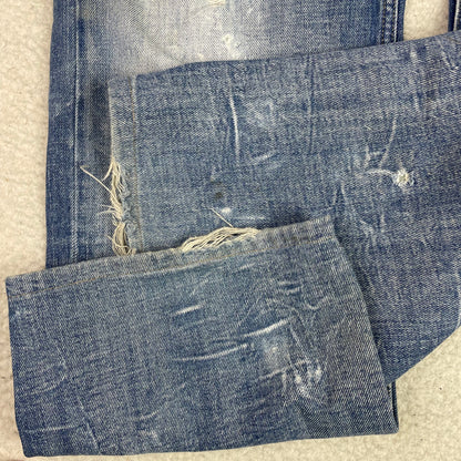 Diesel Light Wash Distressed Larkee Straight Leg Jeans 36x32 Grunge