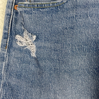 Levi's Blue Denim 501 XX Jean Shorts 34 Distressed Western Grunge
