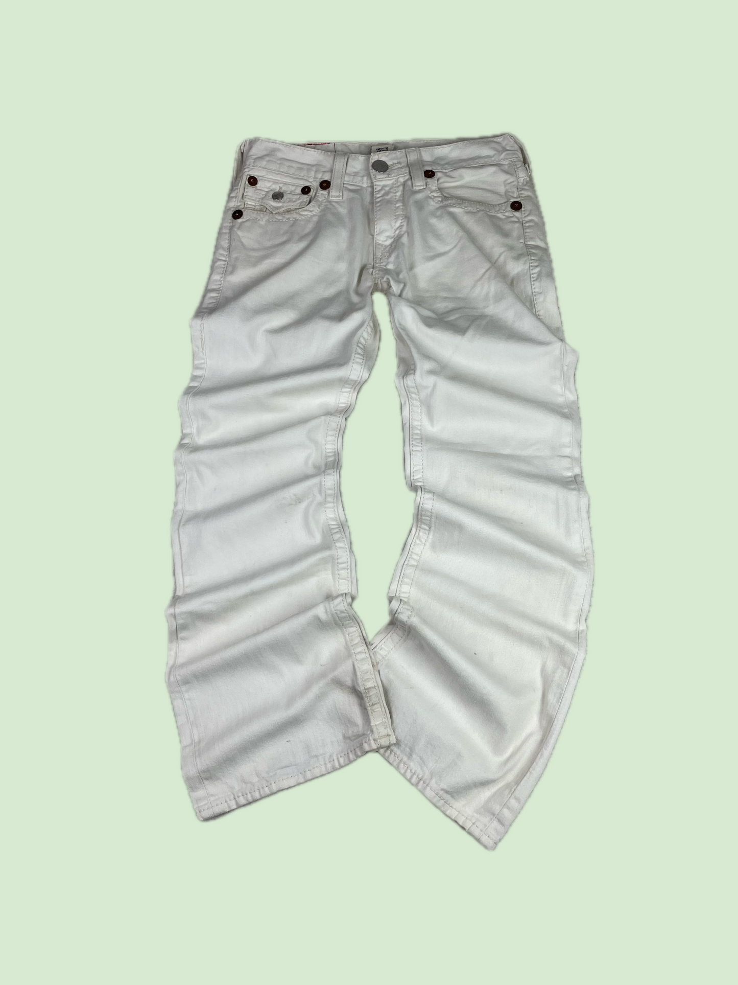 True Religion White Straight Leg Jeans Made in USA