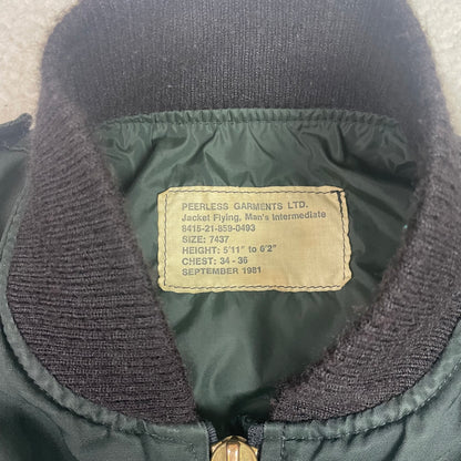 True Vintage 1980s Aviator Satin Bomber Jacket