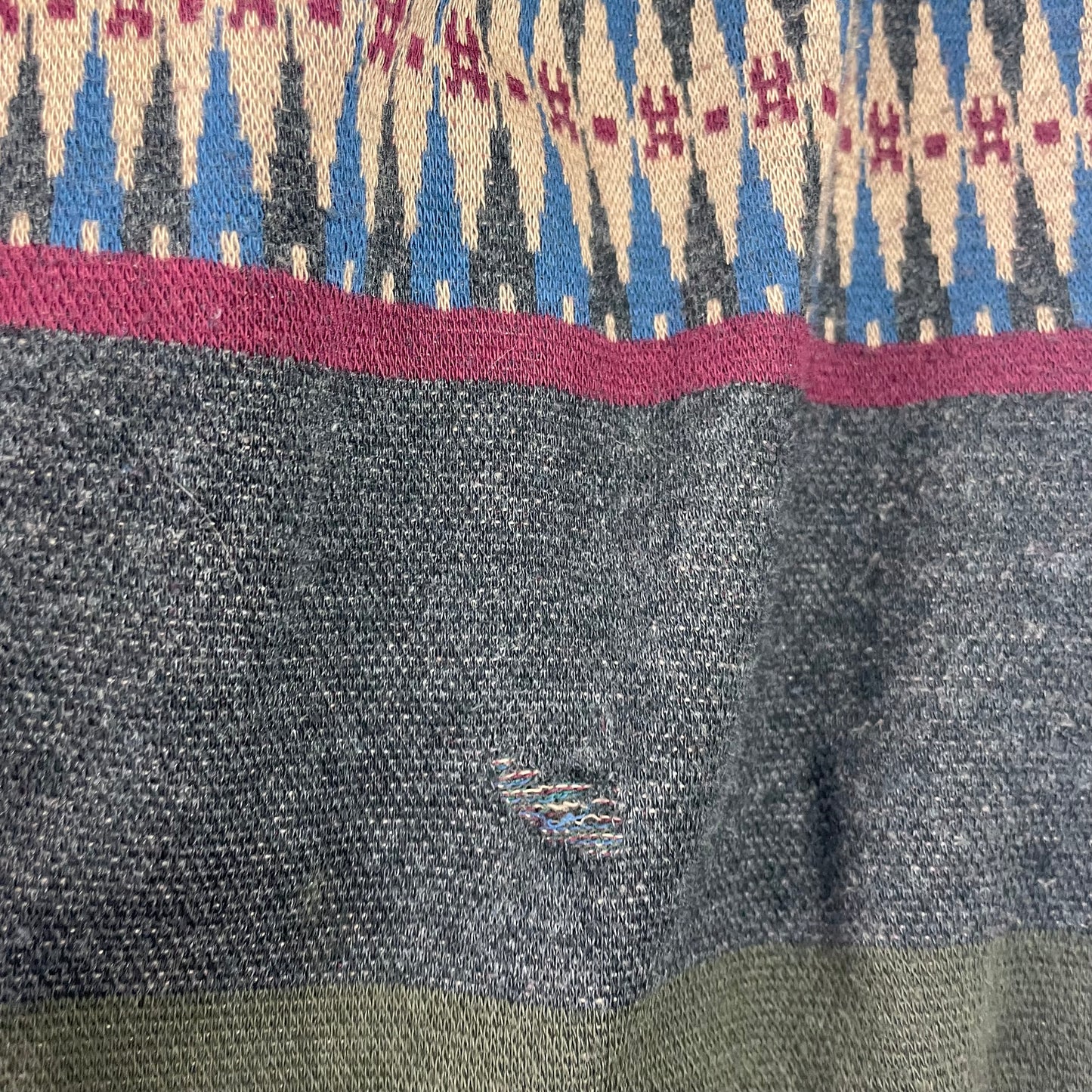 Vintage Riggins Fair Isle Aztec Long Sleeve Polo Sweater