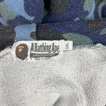 A Bathing Ape Blue Camo Shark Full Zip Hoodie 3XL WGM Patches