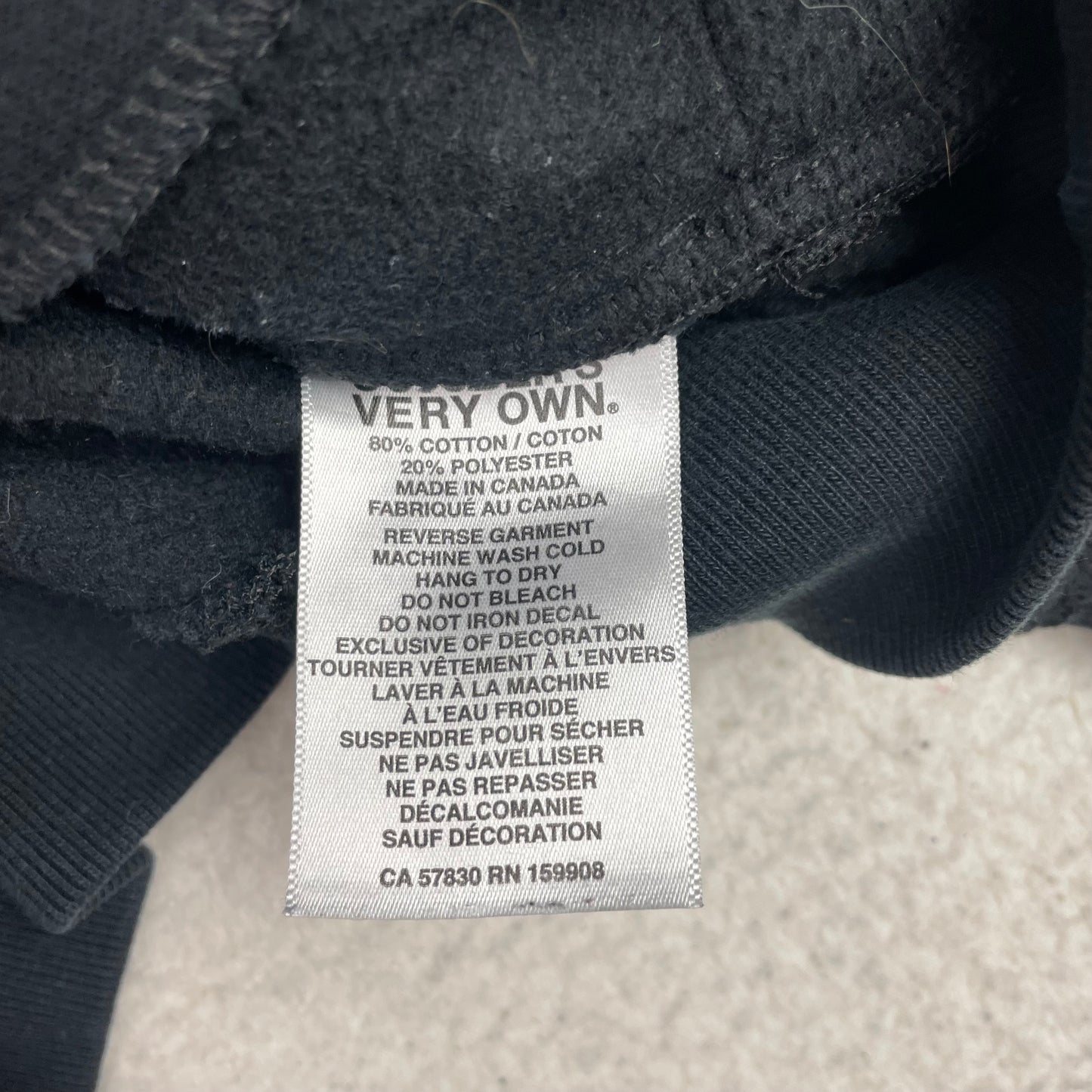 OVO October's Very Own Black Quarter Zip Embroidered Sweatshirt