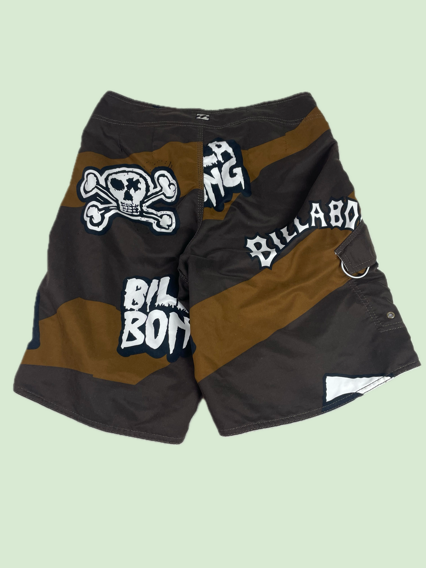 Billabong Skull Graphic Board Shorts Brown Black Swim Trunks