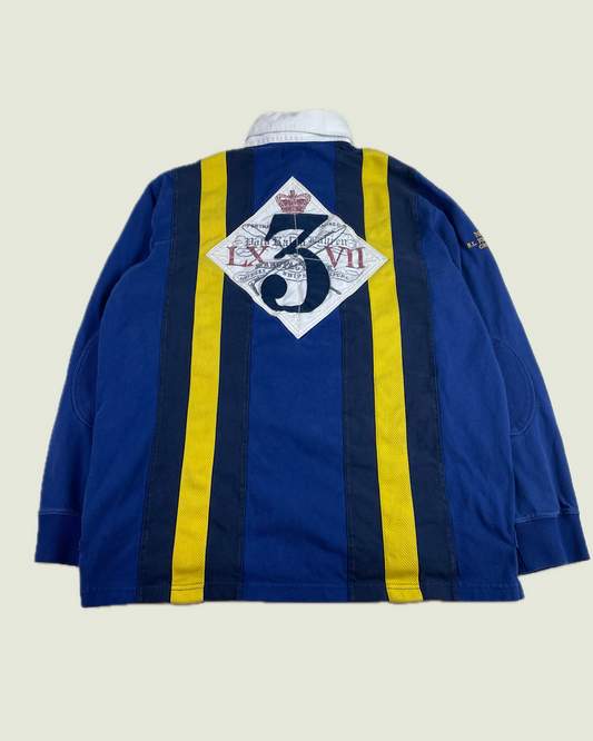 Polo Ralph Lauren Colour Block Blue Yellow Rugby Polo