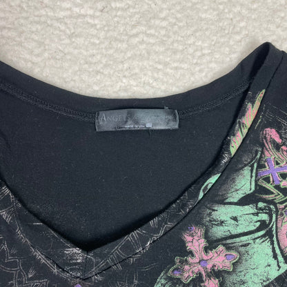 Angels and Diamonds Affliction Style Rhinestone Shirt