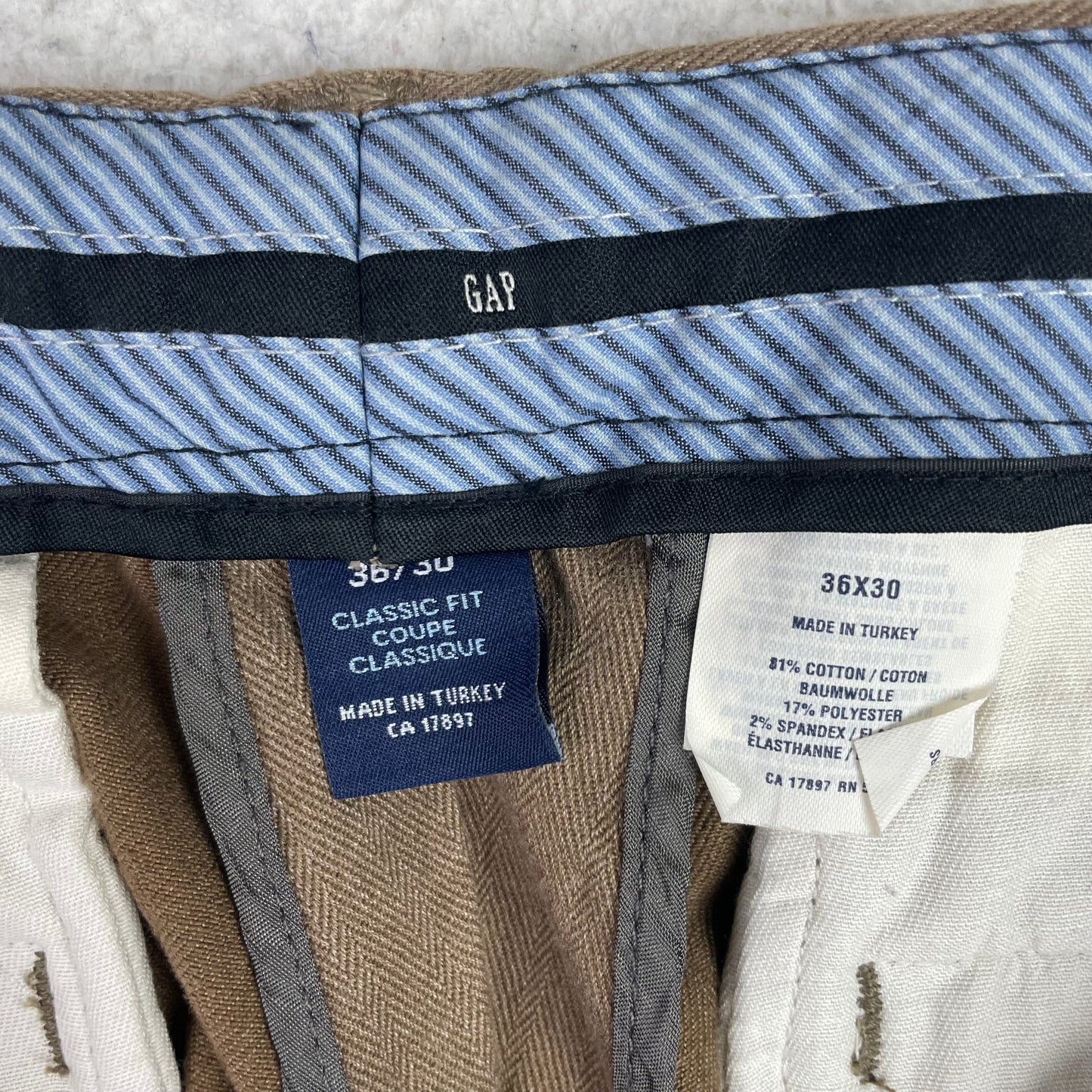 GAP Super Baggy Classic Fit Brown Chino Pants Trousers