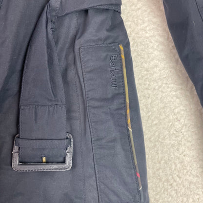 Barbour Navy Blue Waterproof Double Breasted Trench Coat