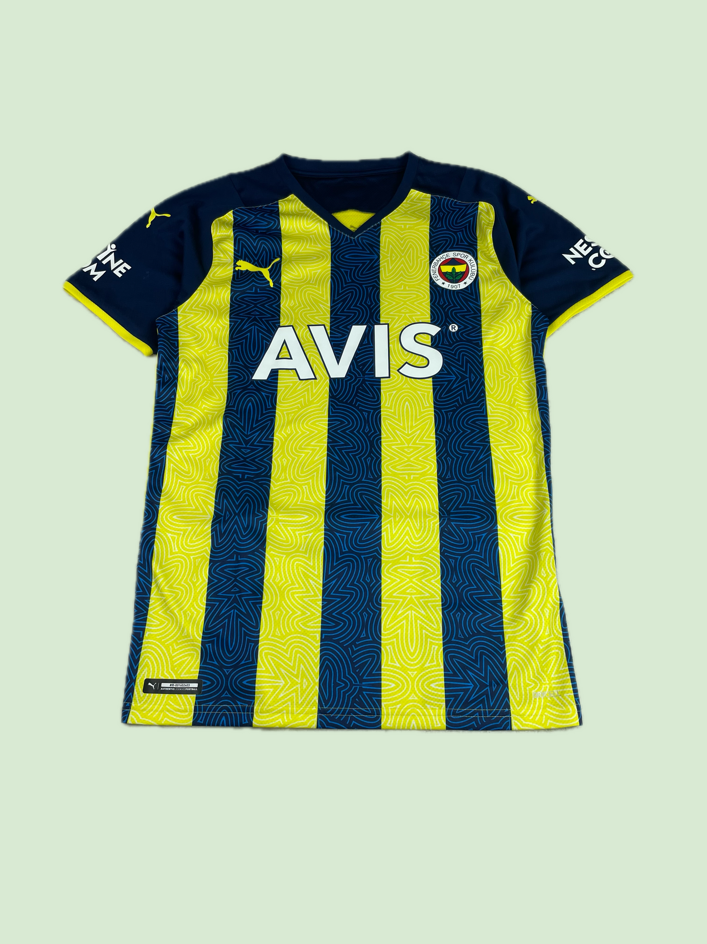 Puma Fenerbahçe Mehmet 7 Soccer Jersey Yellow Navy Striped