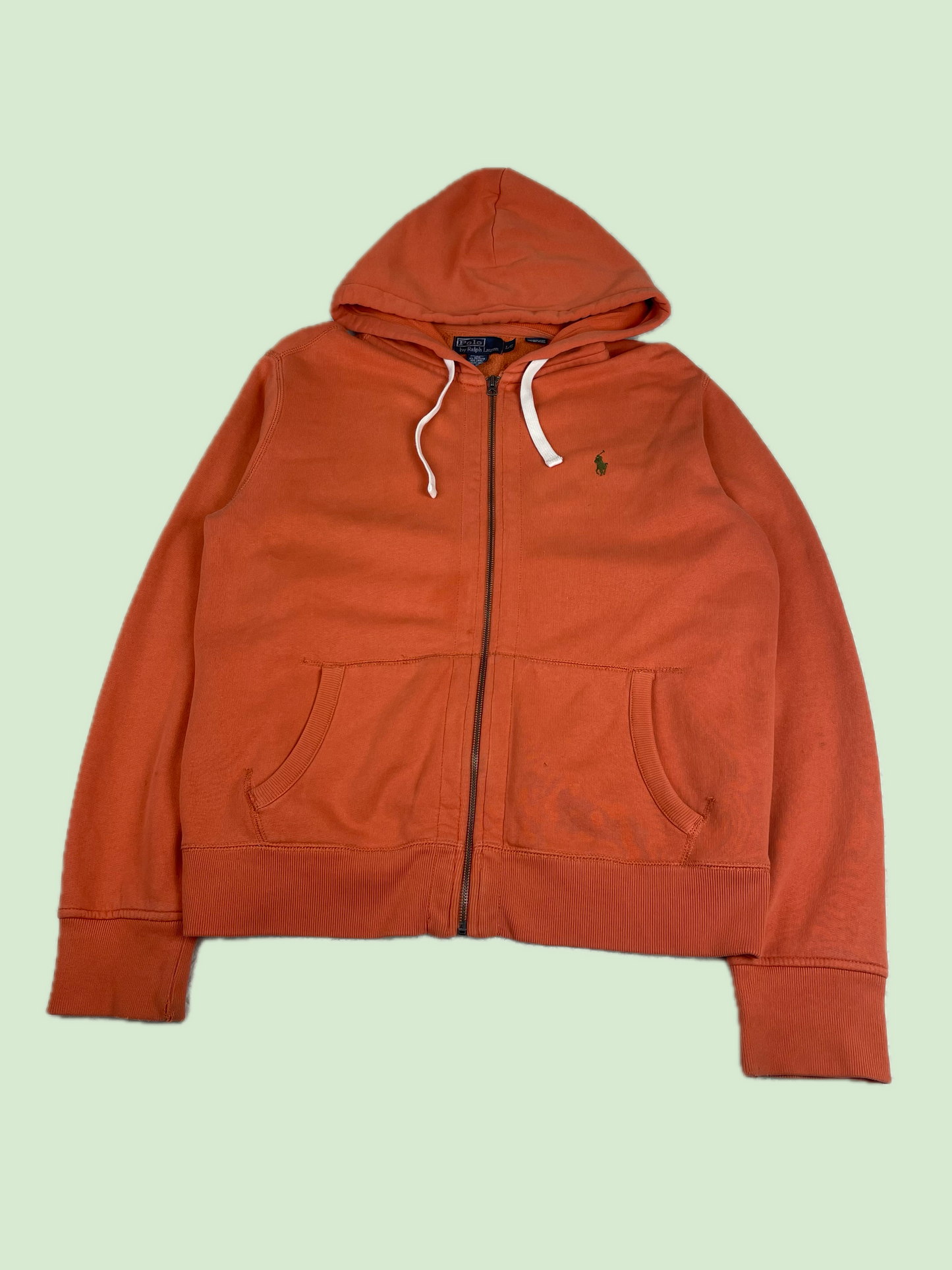 Polo Ralph Lauren Salmon Orange Full Zip Hoodie Embroidered Pony Logo
