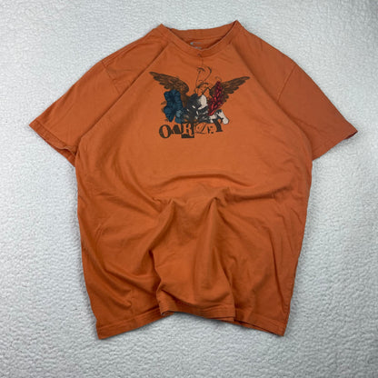 Y2K Oakley Orange Skull Graphic Shirt