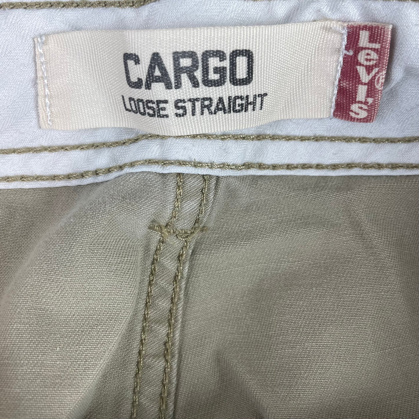 Vintage Levis Loose Straight Cargo Baggy Utility Tan Pants