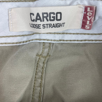 Vintage Levis Loose Straight Cargo Baggy Utility Tan Pants