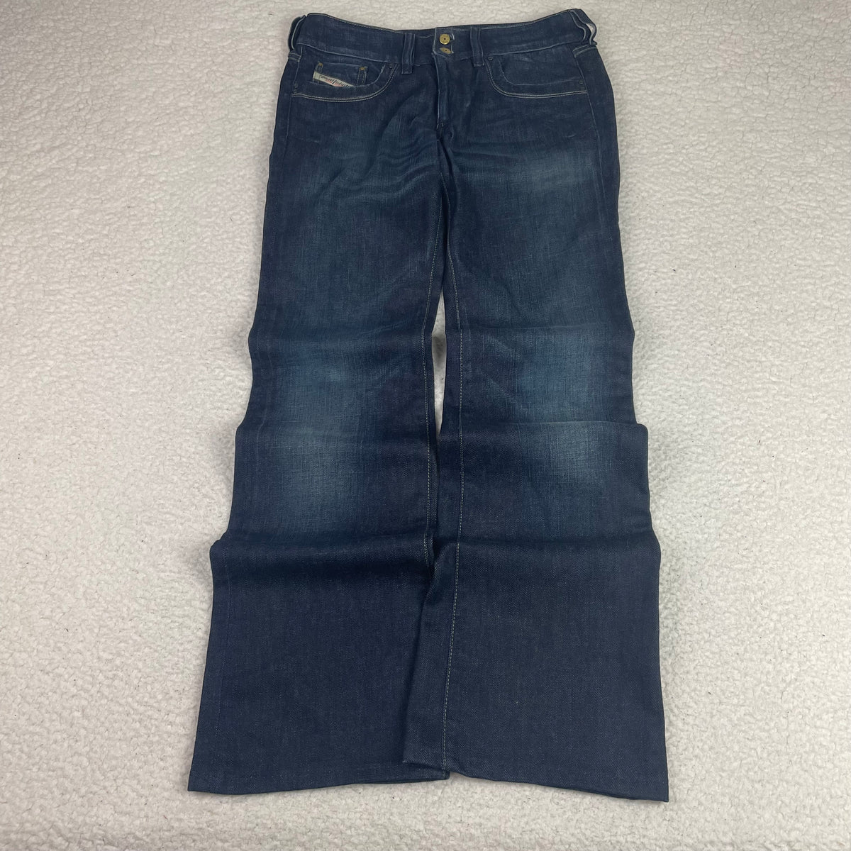 Y2K Diesel Ronhar Dark Wash Stretch Denim Flare Jeans 27 Made In Italy