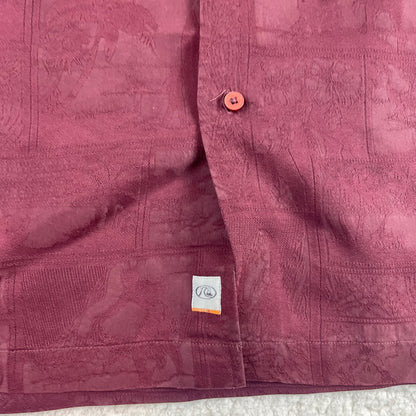 Y2K Quiksilver Tropical Hawaiian Red Button Up Shirt