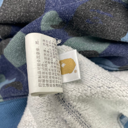 A Bathing Ape Blue Camo Shark Full Zip Hoodie 3XL WGM Patches