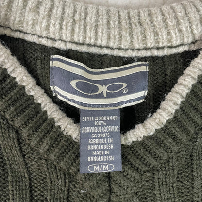 Y2K Ocean Pacific Ribbed Sage Green Sweater Varsity