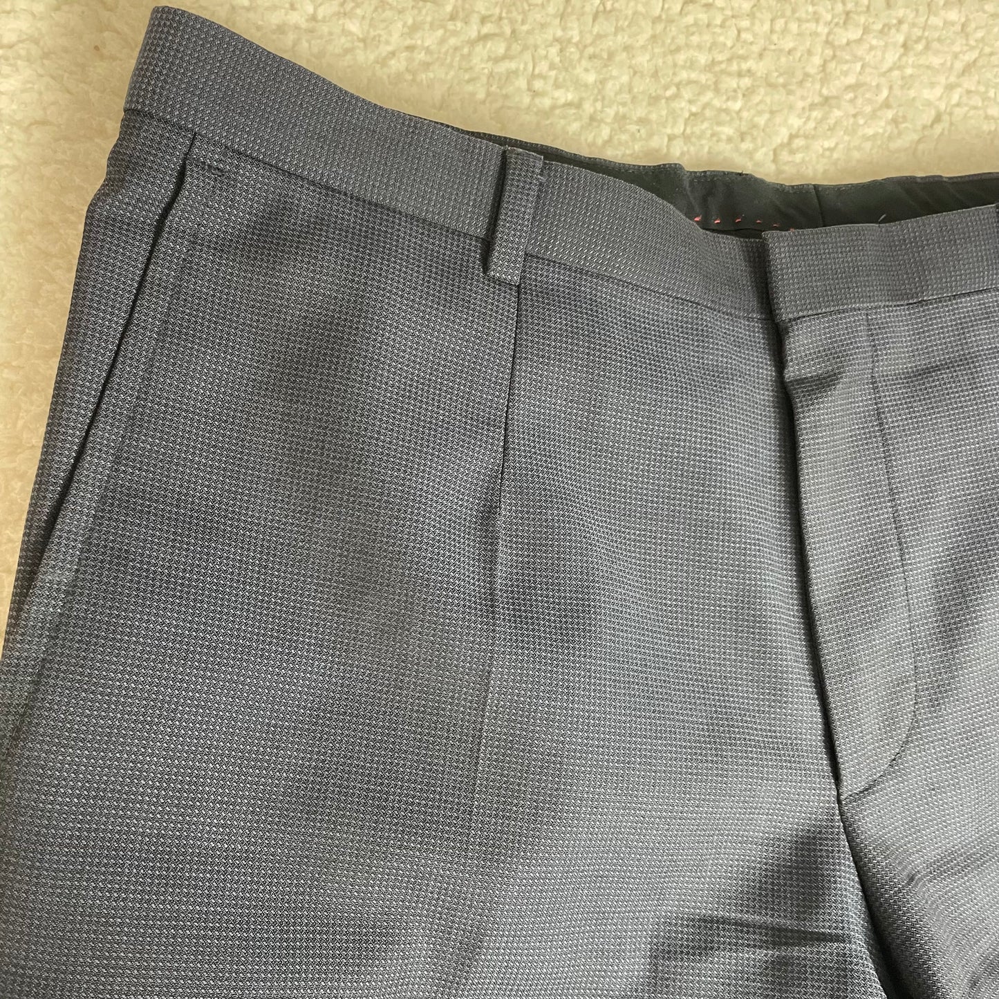 Hugo Boss Amaro Heise Blue Micro Check Slack Pants