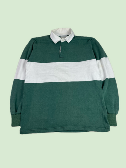 The Matchbreaker by Tease Green White Striped Rugby Polo