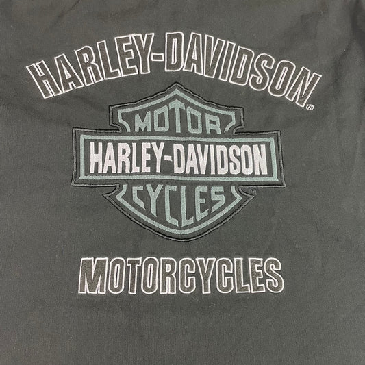 Harley Davidson Grey Motorcycle Mechanic Bowling Button Up Shirt L