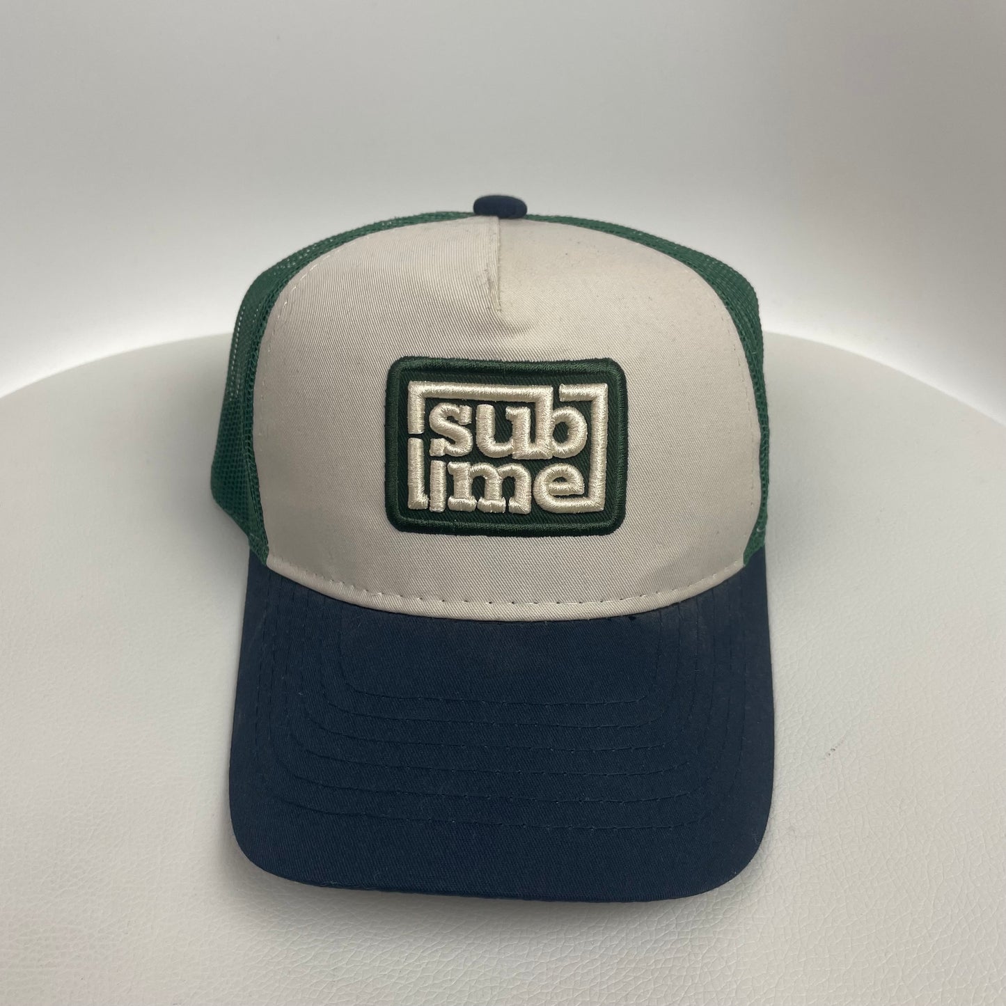 Vintage Sublime Band Green Blue Trucker Hat