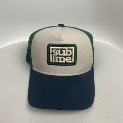 Vintage Sublime Band Green Blue Trucker Hat