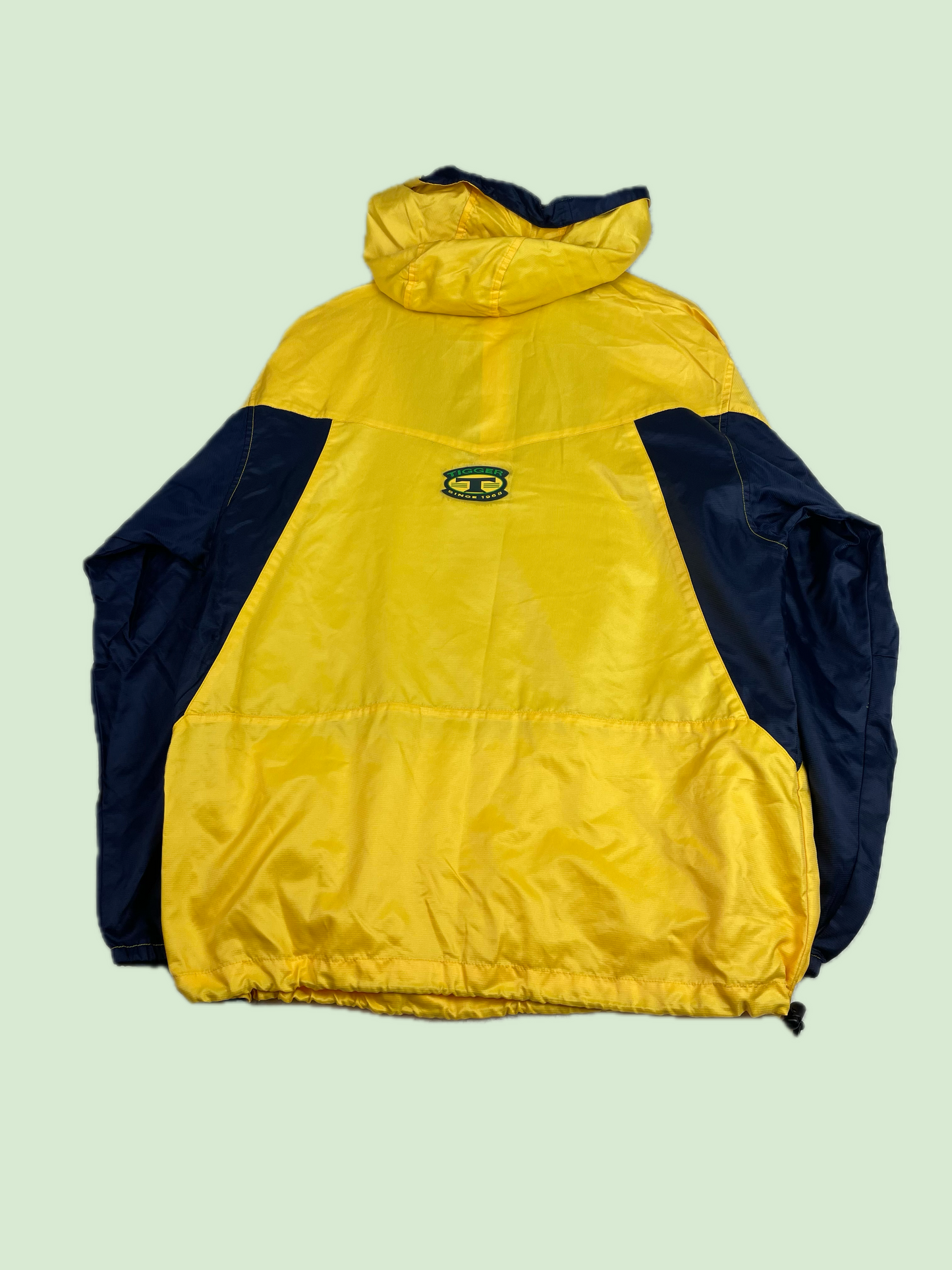 Disney Store Tigger Sports Yellow Navy Blue Hooded Anorak Windbreaker Jacket