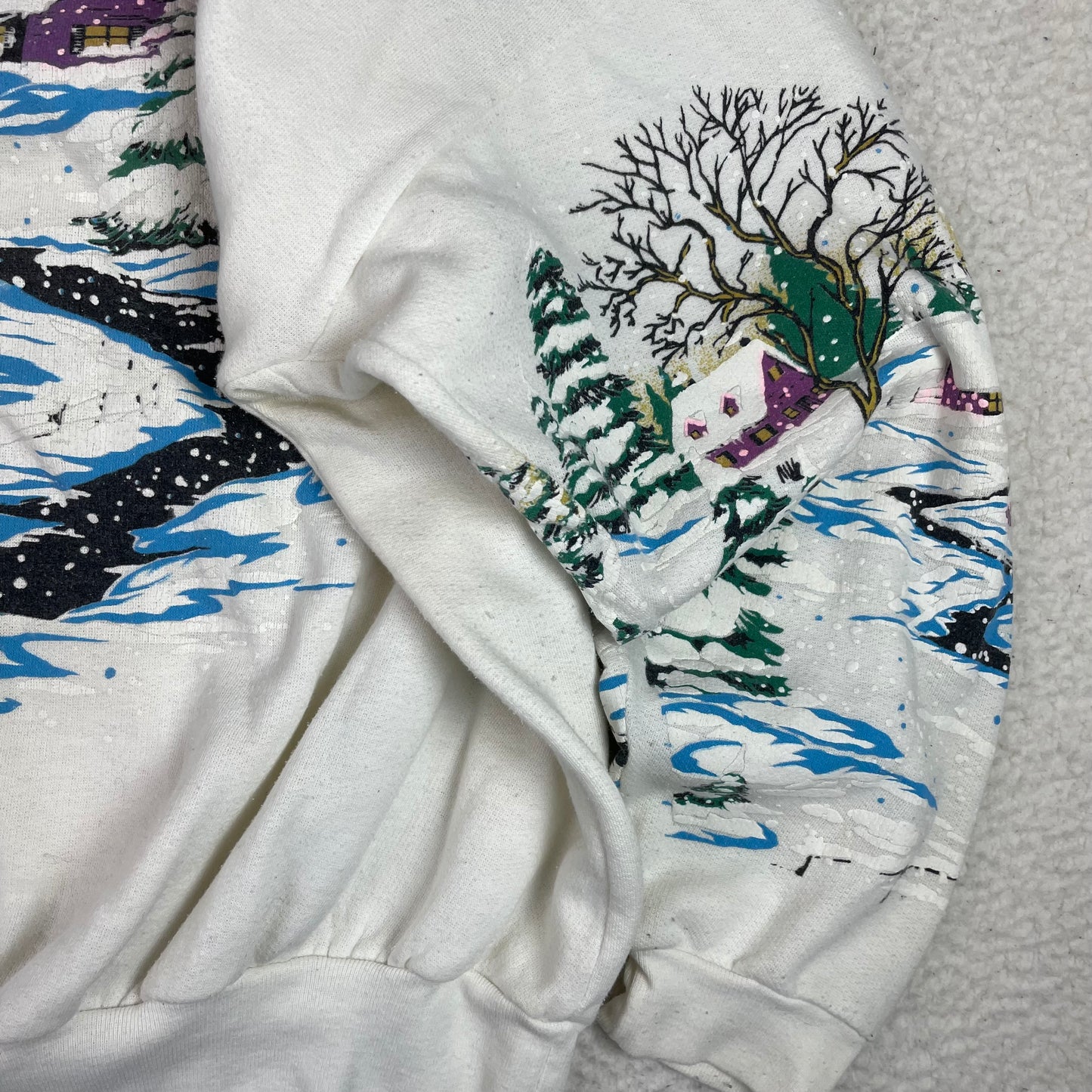 Vintage Winter Cabin AOP Drop Shoulder Sweatshirt