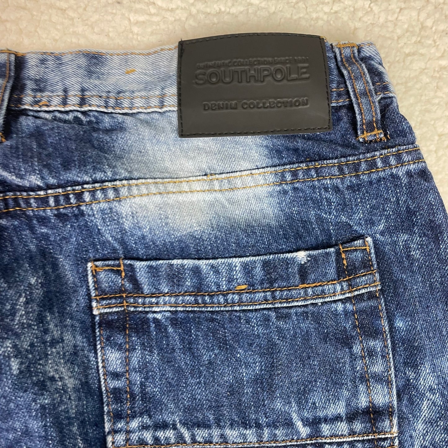 Southpole Acid Wash Moto Medium Wash Jeans
