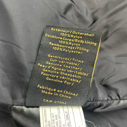 Mackage Black Fur Trim Hooded Puffer Parka Jacket Leather Trim