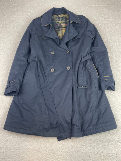 Barbour Navy Blue Waterproof Double Breasted Trench Coat