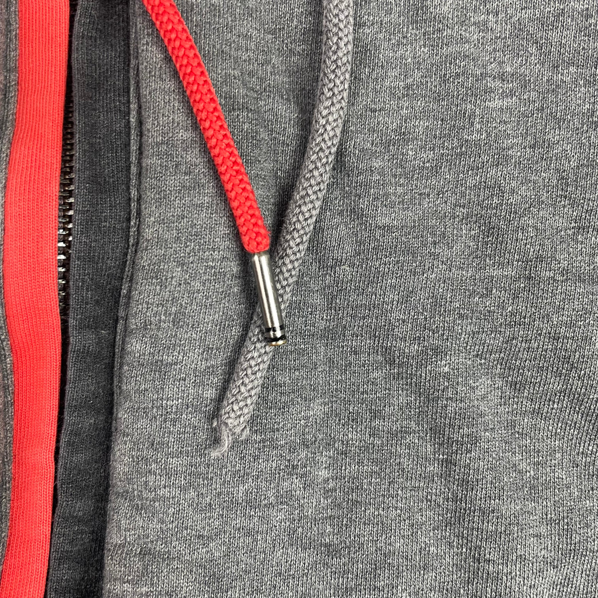 Dirk Bikkembergs Grey Red Sport Full Zip Cotton Hoodie (S)