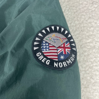 Greg Norman Green Shark Tooth Windbreaker Pullover Jacket